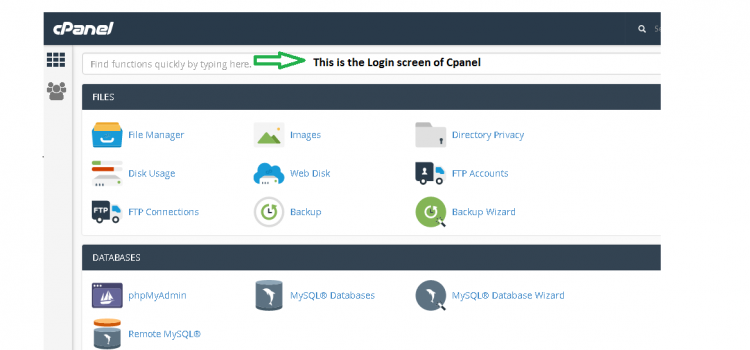 Cpanel Home page