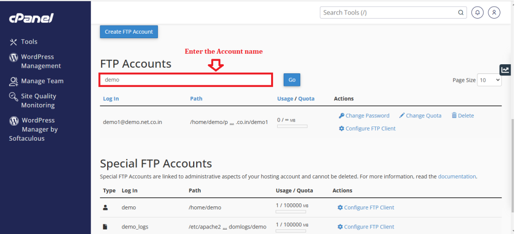 2. Enter Account Name