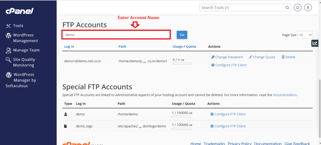 2. Enter Account Name