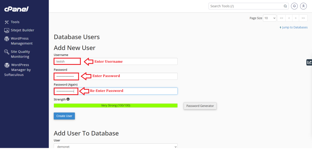 2. Enter Username and Password