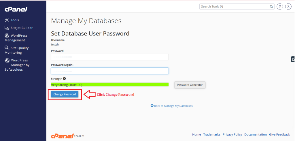 3. Click Change Password