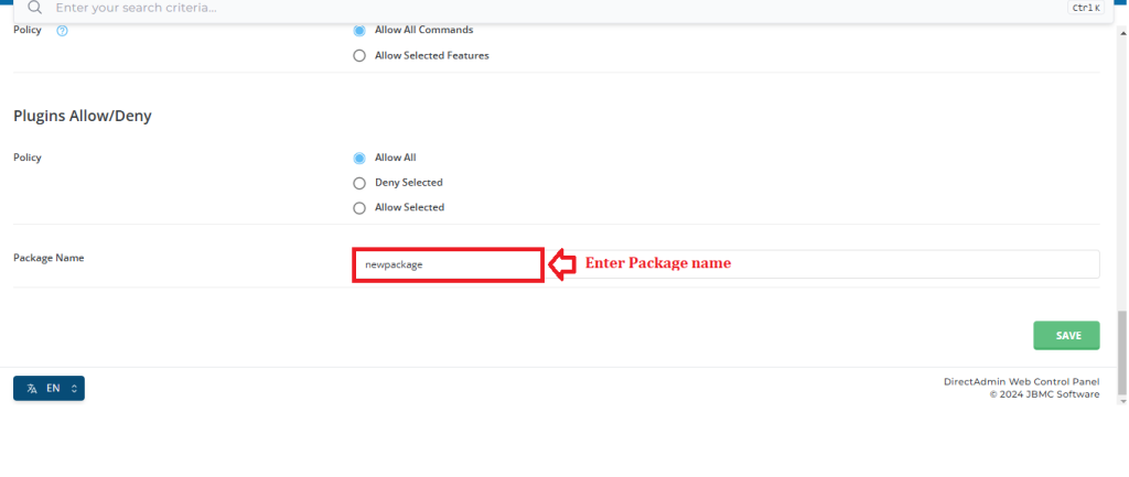 Enter Package Name