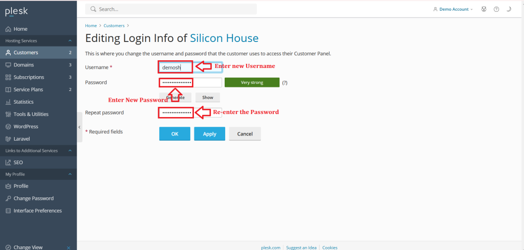 3. Enter New Username and Password