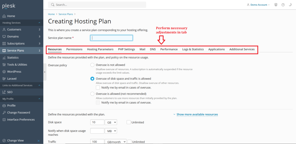 4.Perform necessary adjustment in tabs